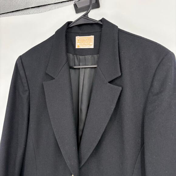 Vintage Pendleton 100% Virgin Wool Black Blazer Size10 Business Career Academia - Picture 4 of 11